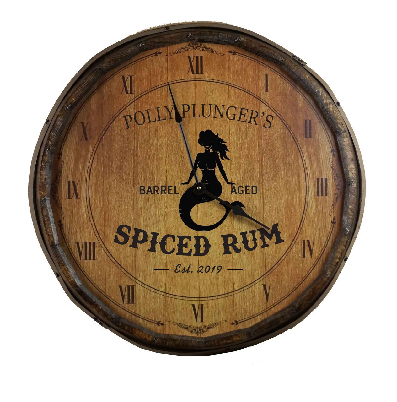 Quarter Barrel  Clock - Mermaid - Personalized