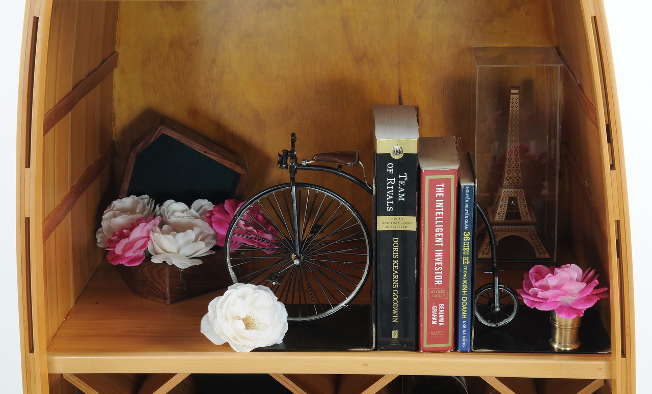 Wooden Canoe Wine Shelf