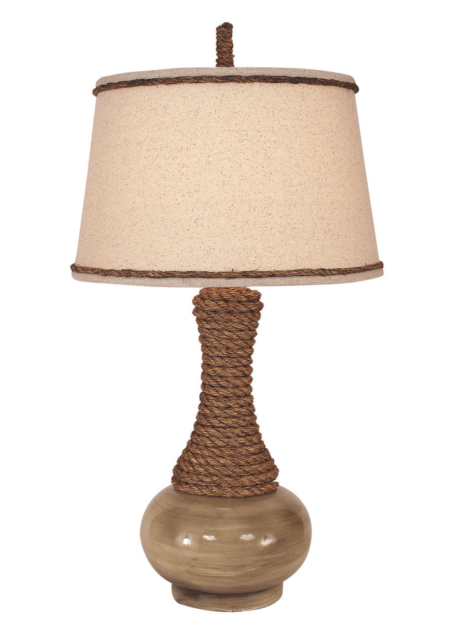Glazed Aladdin Table Lamp with Rope