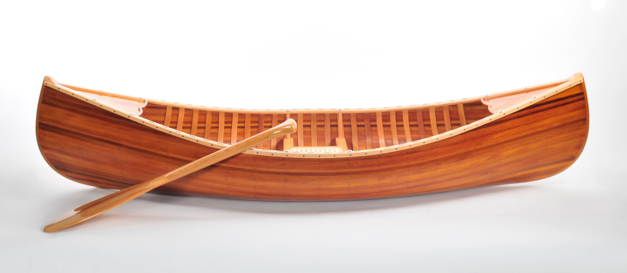 Wooden Canoe with Ribs - Matte - 6'