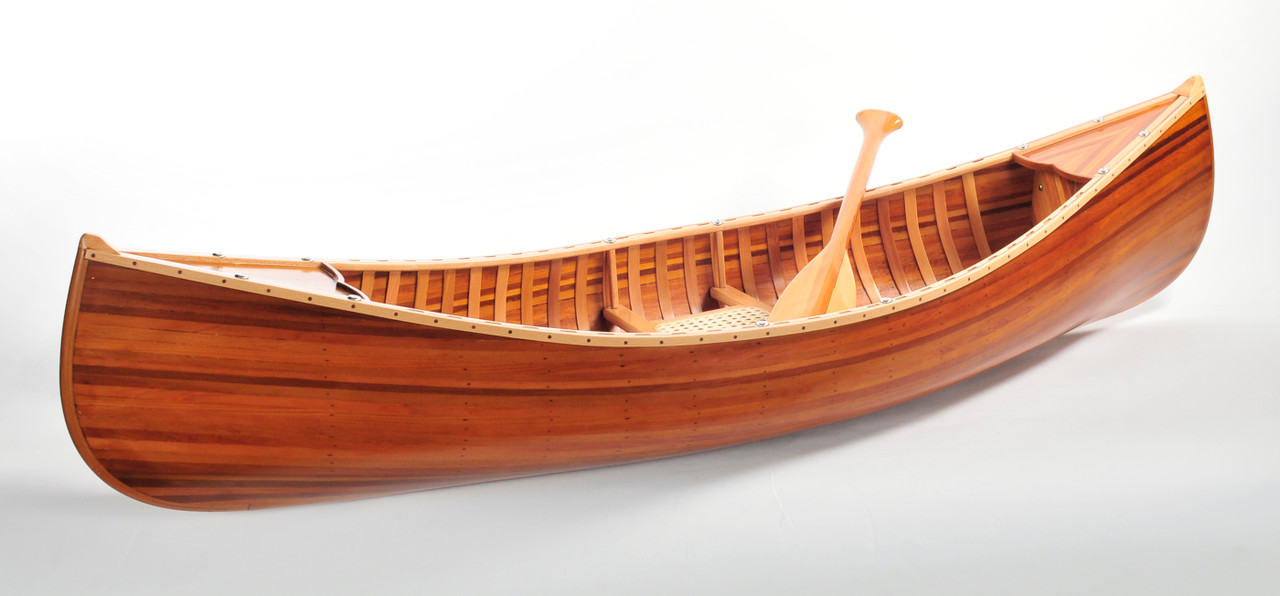 Wooden Canoe with Ribs - Matte - 6'