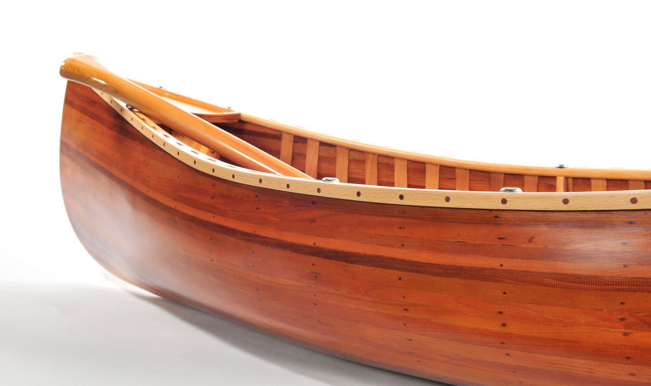 Wooden Canoe with Ribs - Matte - 6'