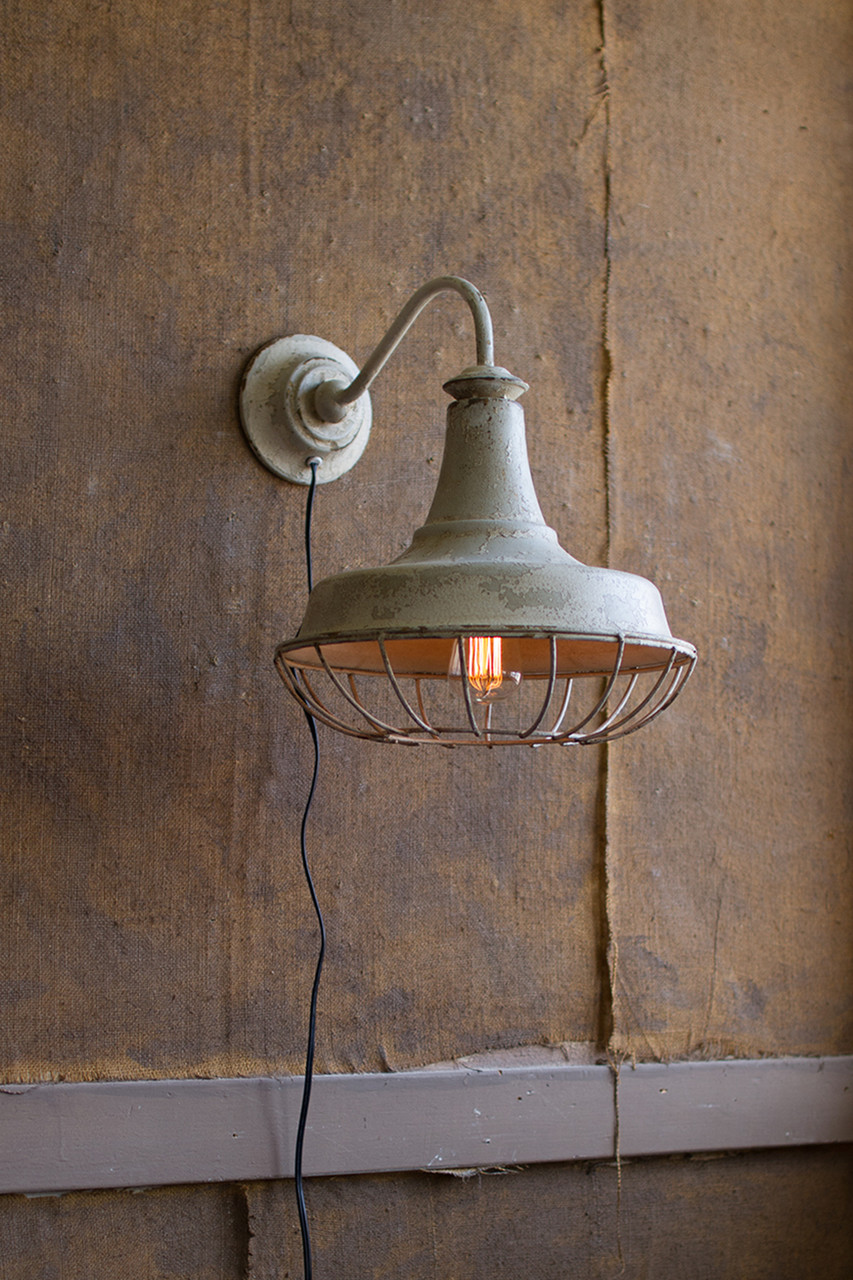 Rustic Wall Sconce Lamp with Cage