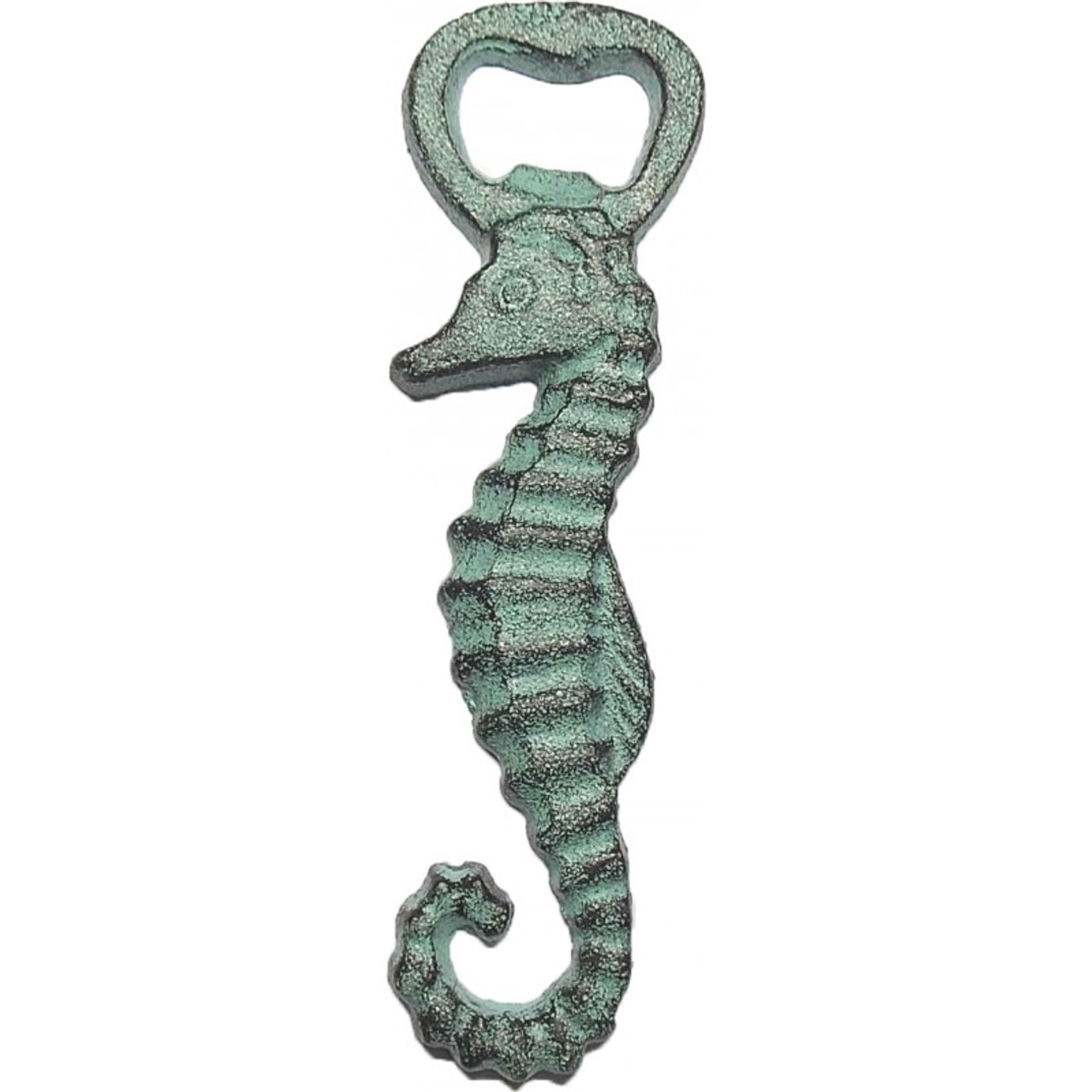 Cast Iron Bottle Opener - Seahorse - Blue - 6.25"