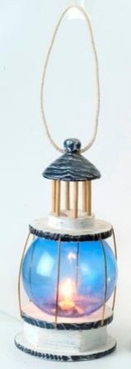 Blue Ball Lighthouse Lantern - Electrric - 5" x 11" H