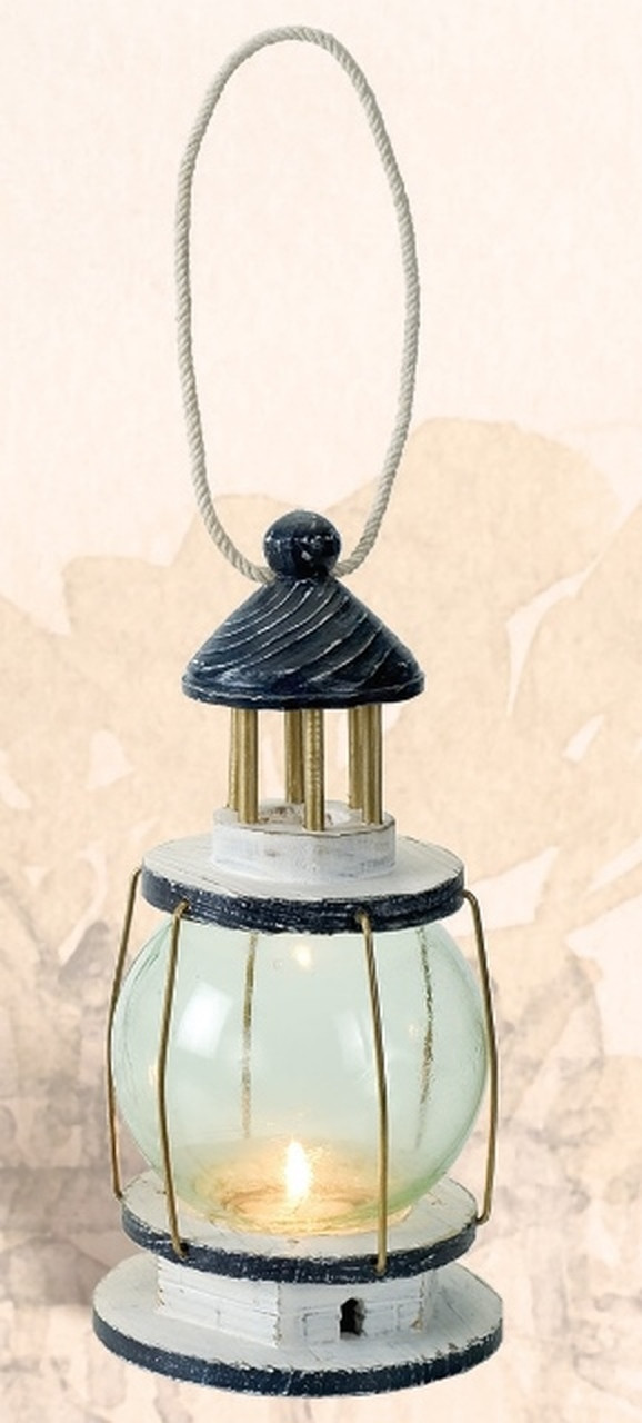 Lighthouse Candle Lamp Clear Ball 4" x 8.5"H.