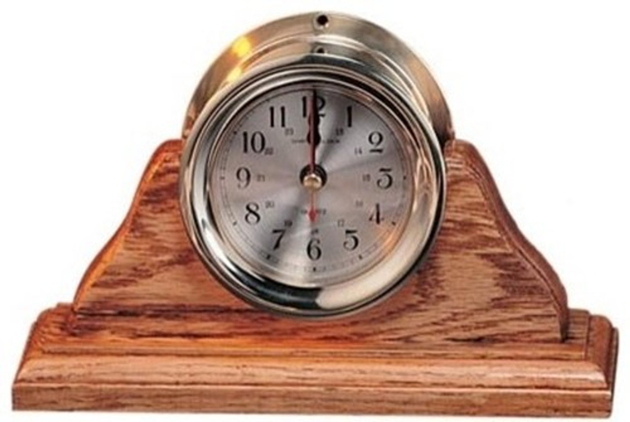 (TK-212) 4.5" Captain's Clock with Wooden Base