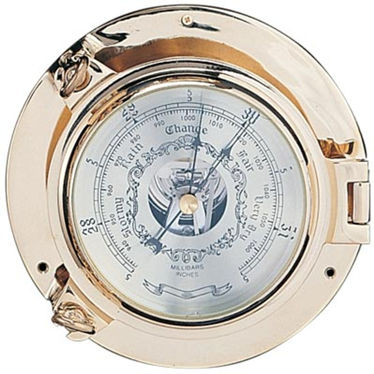 (TK-234C 5.5") 5.5" Lacquer Coated Brass Porthole Barometer