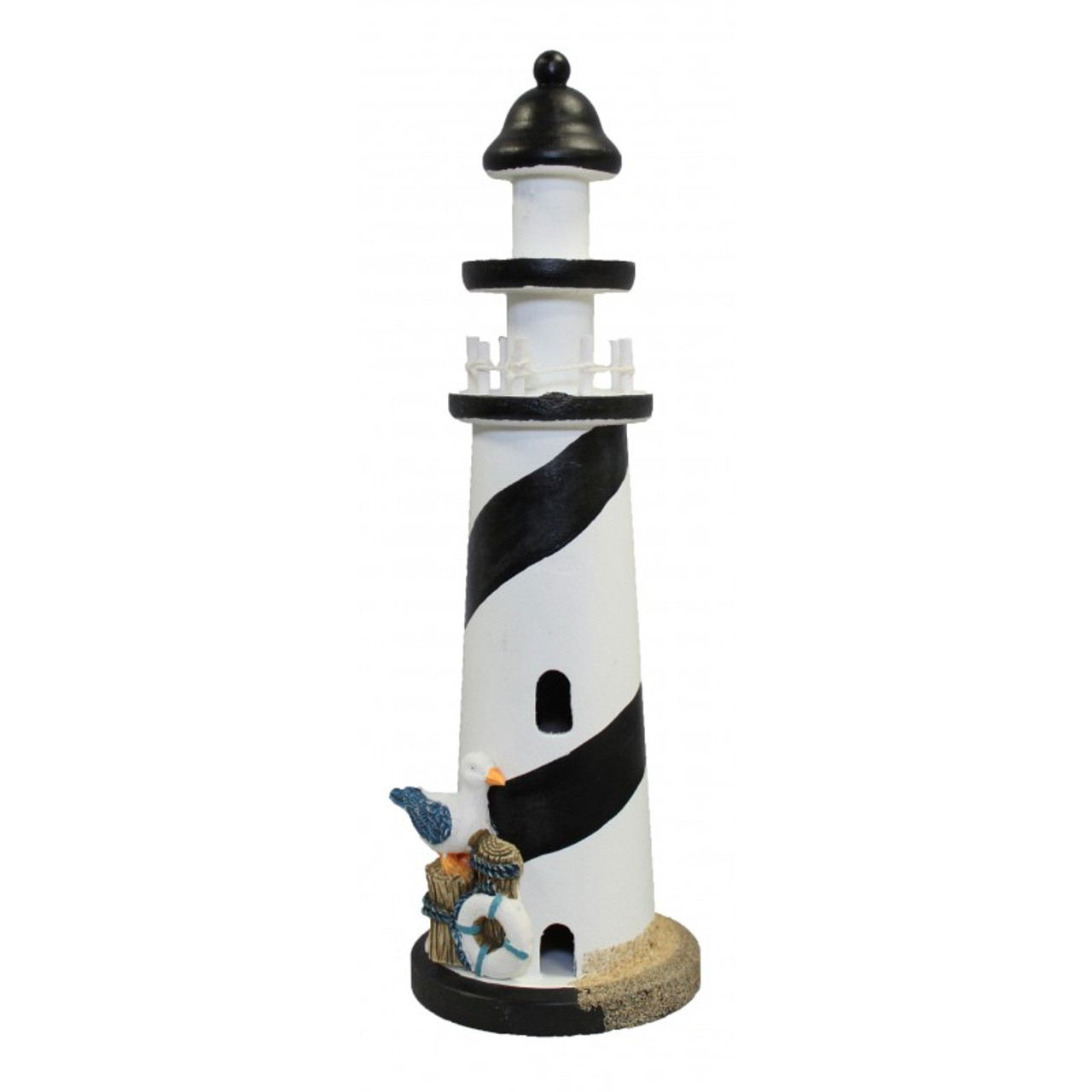 Wooden Lighthouse with Bird - 10"