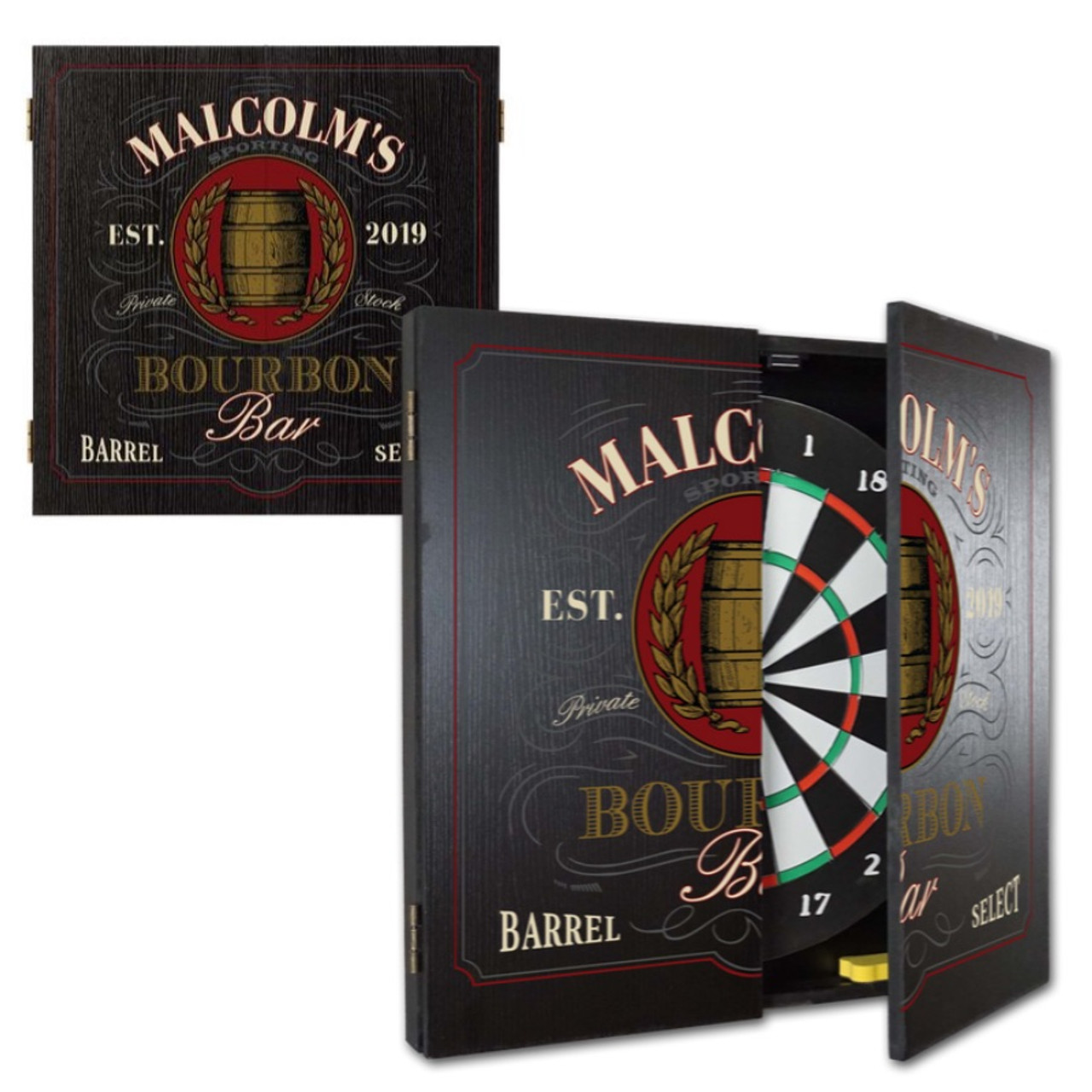 Personalized Dart Board Bourbon Bar