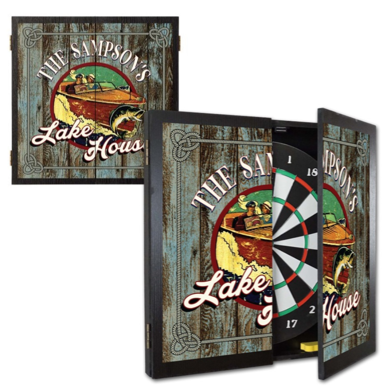 Personalized Dart Board - Lake House