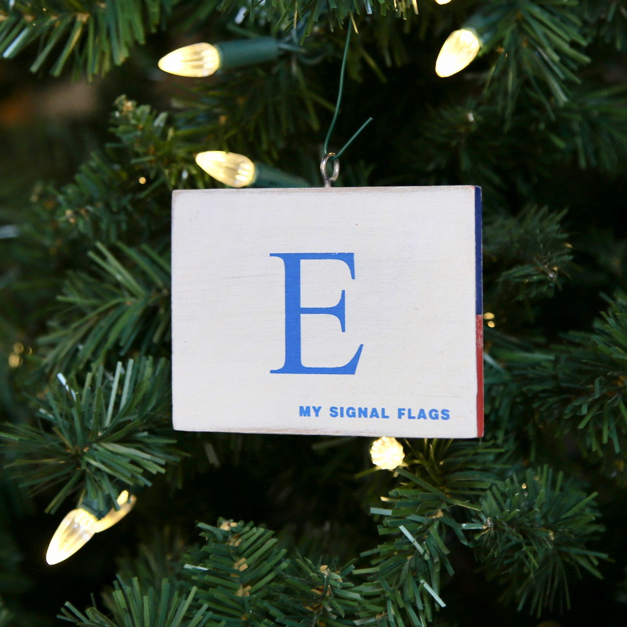 Nautical Signal Flag Ornament - Letter E