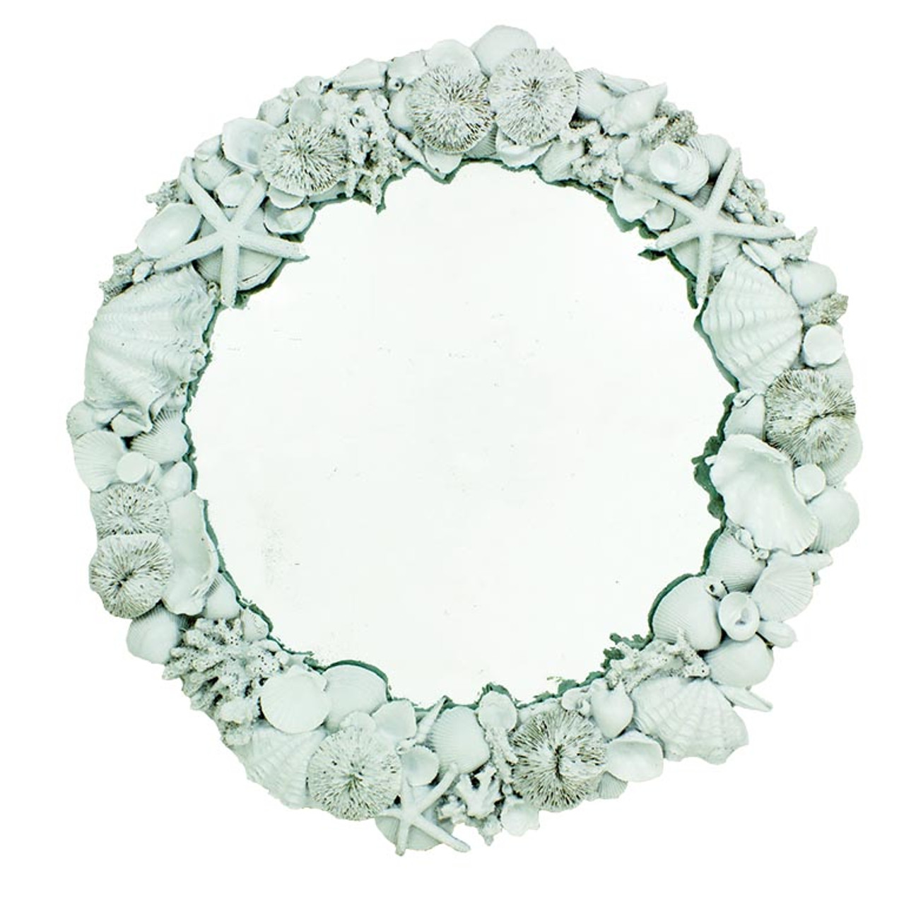 (MR-191)
26" White Resin Shell Mirror