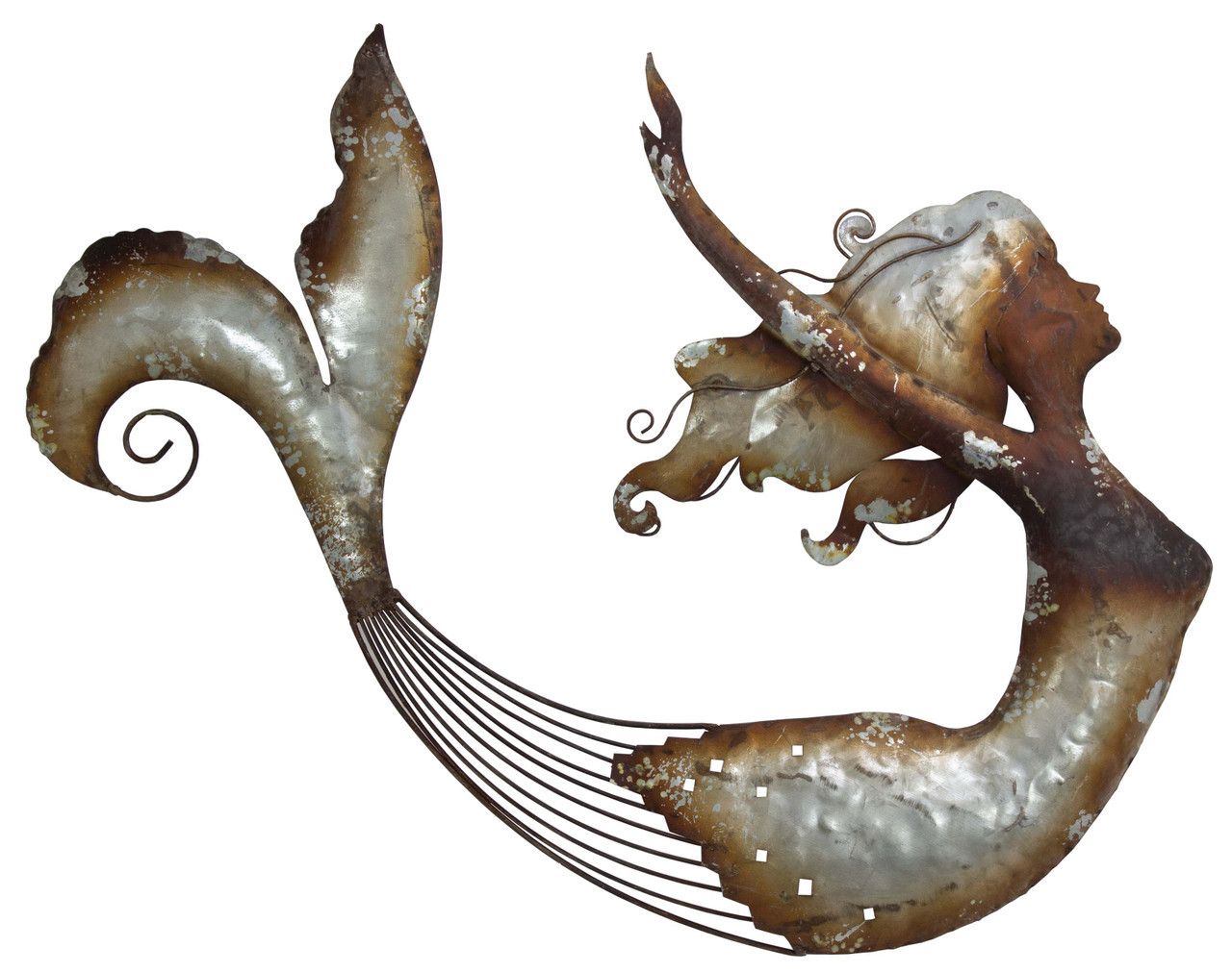 Mermaid Metal Wall Decor Galvanized