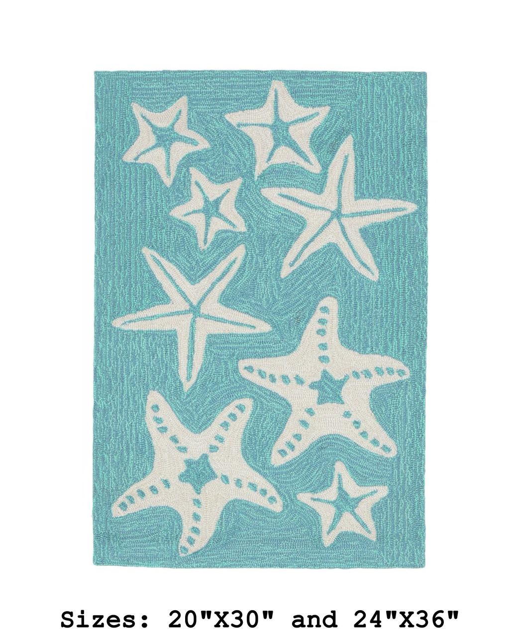 Capri Starfish Indoor/Outdoor Rug Aqua 7 Sizes
