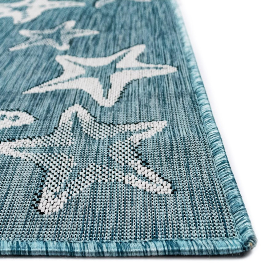 Carmel Starfish Indoor/Outdoor Rug - Aqua - 7 Sizes
