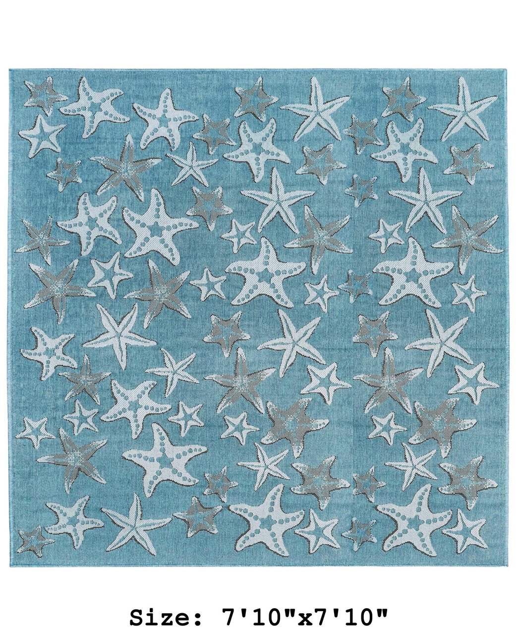 Carmel Starfish Indoor/Outdoor Rug - Aqua - 7 Sizes