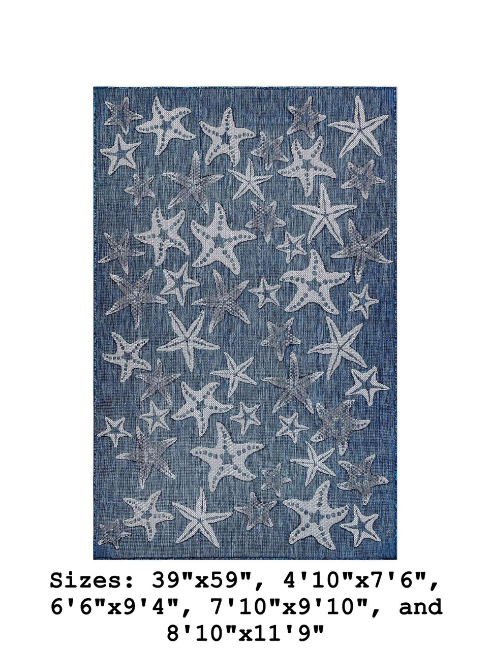 Carmel Starfish Indoor/Outdoor Rug - Navy - 7 Sizes