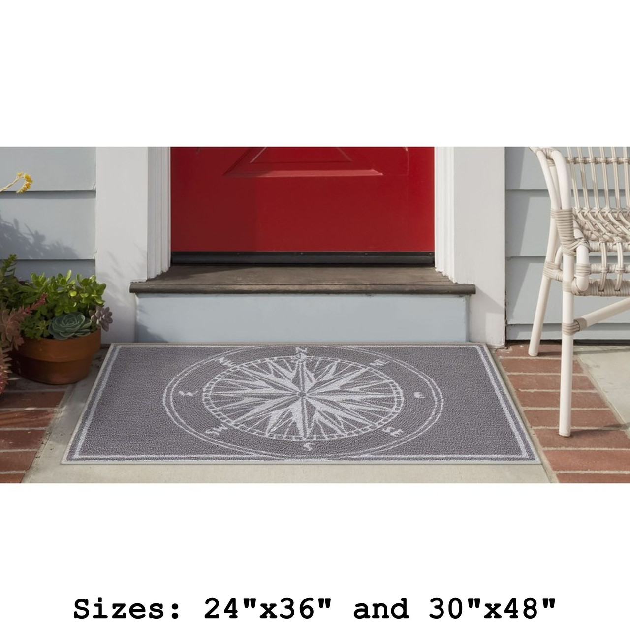 Frontporch Compass Rose Indoor/Outdoor Rug 8 Sizes