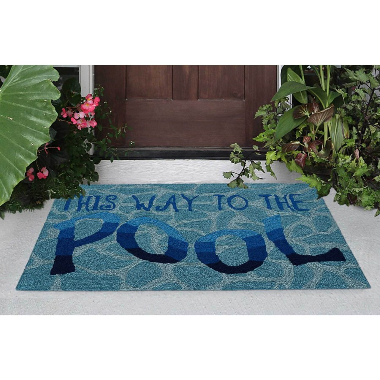 Frontporch "This Way to the Pool" Indoor/Outdoor Rug -Lifestyle 1