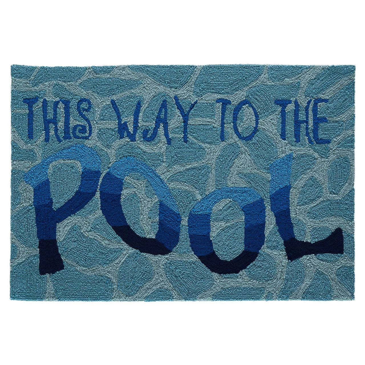 Frontporch "This Way to the Pool"Indoor/Outdoor Rug 3 Sizes