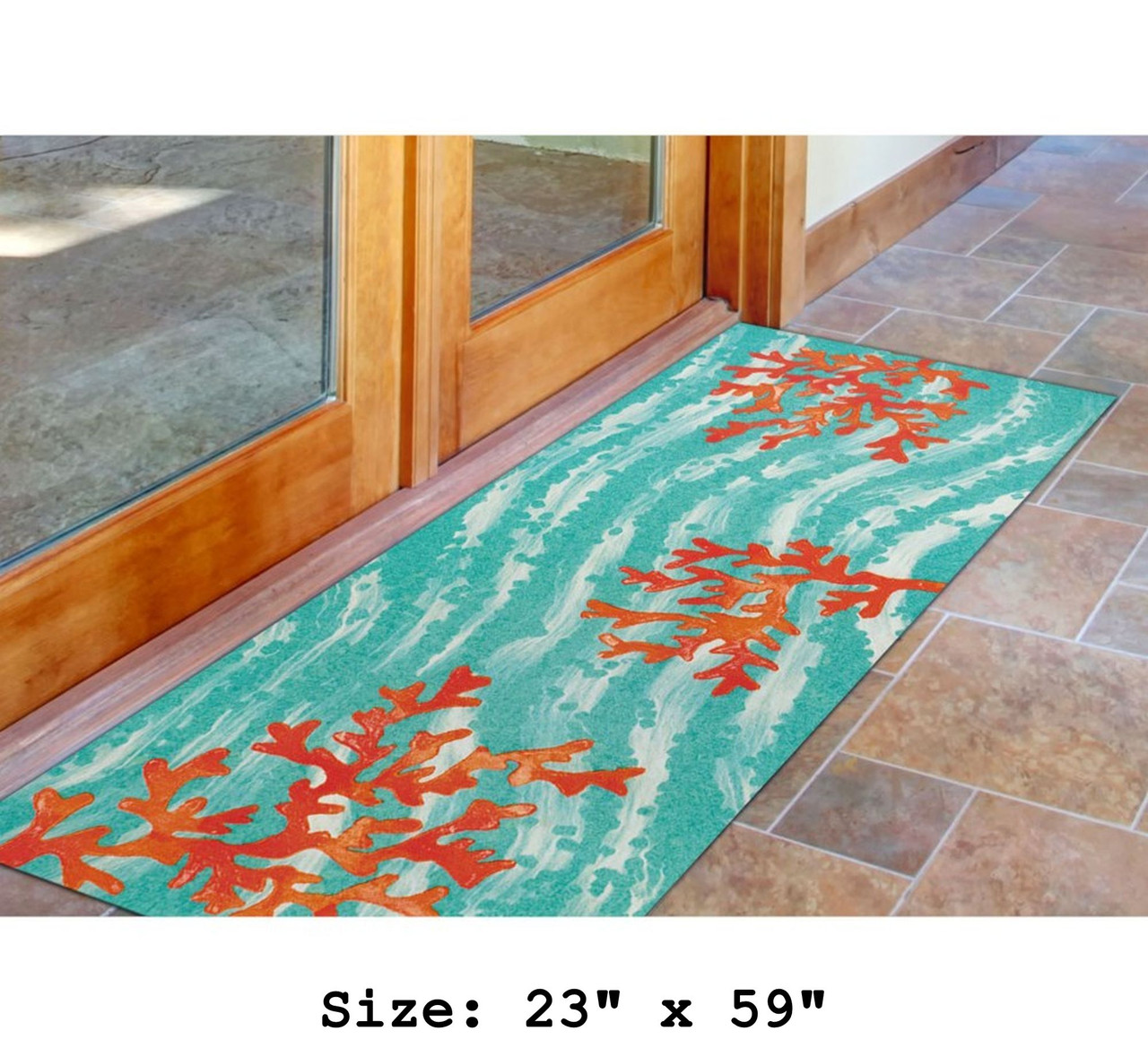 Illusions Coral Wave Indoor/Outdoor Rug - Runner Lifestyle