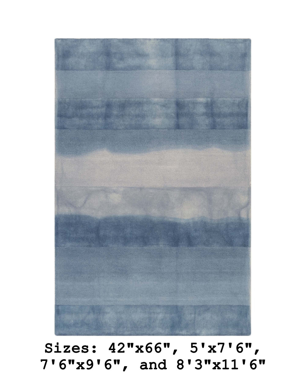 Piazza Textured Stripe Indoor Rug - Navy - 5 Sizes