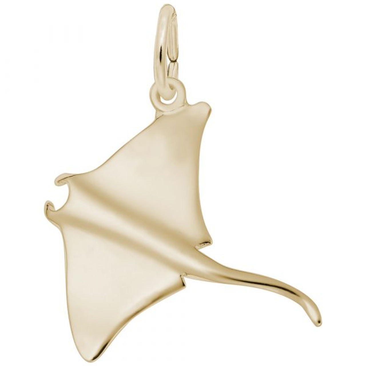 Small Manta Ray Charm - Gold Plate, 10k Gold, 14k Gold