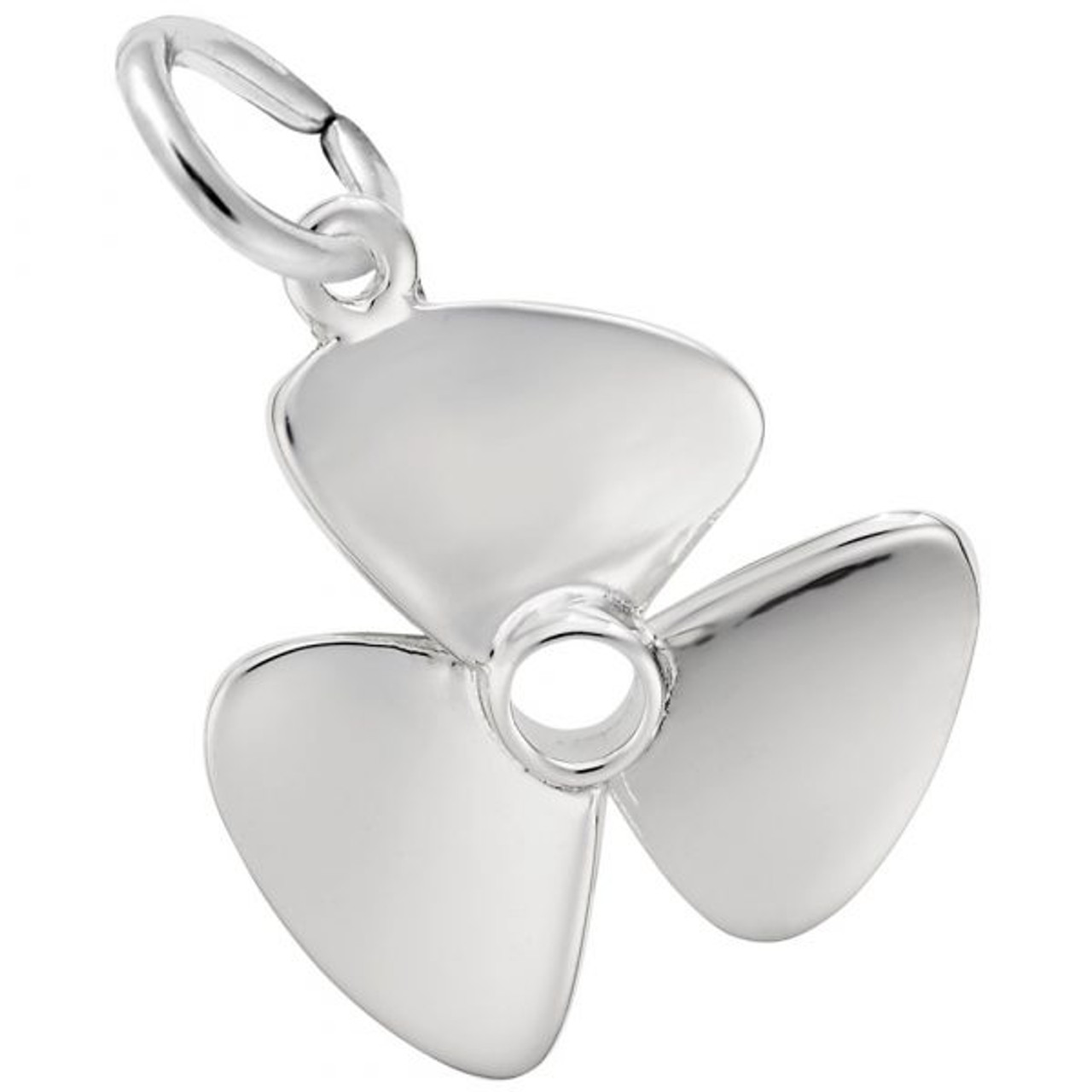 Propeller Charm - Sterling Silver and 14k White Gold