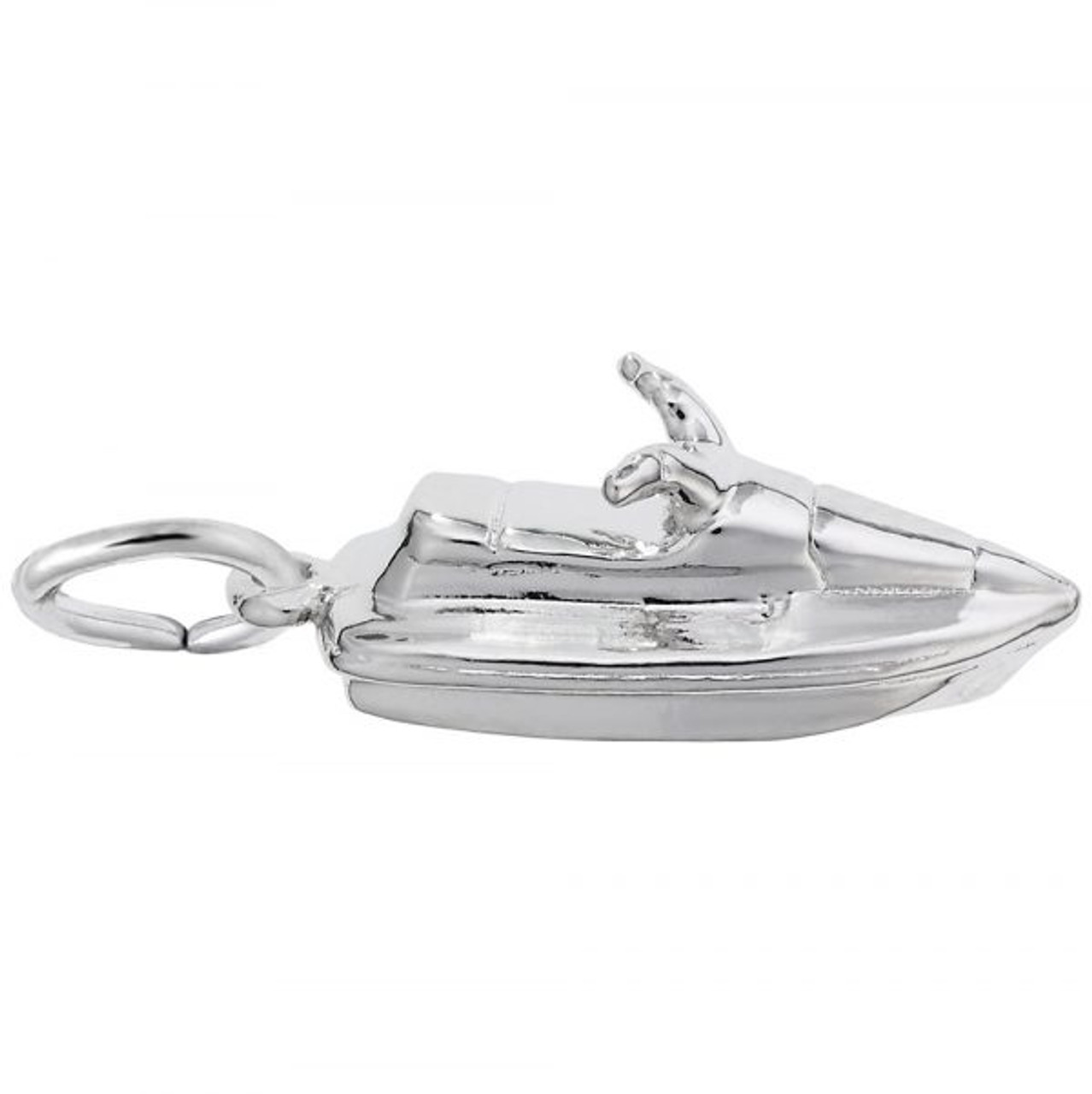 Jet Ski Charm - Sterling Silver and 14k White Gold