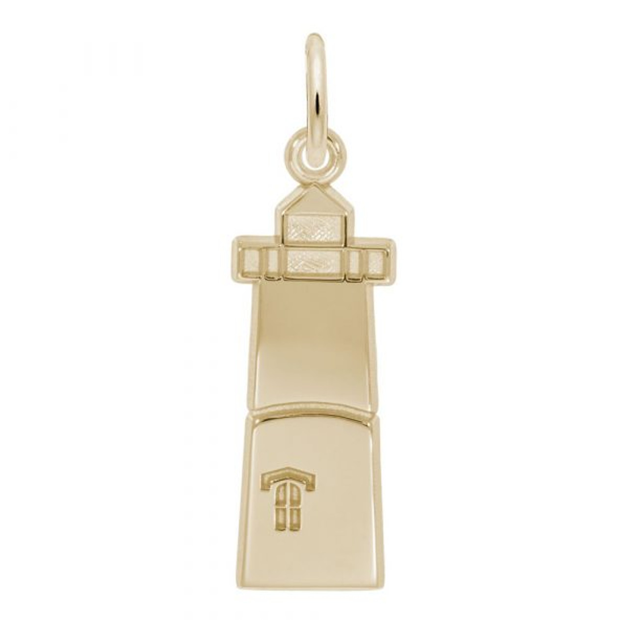 Lighthouse Charm - Gold Plate, 10k Gold, 14k Gold - Optional Engraving