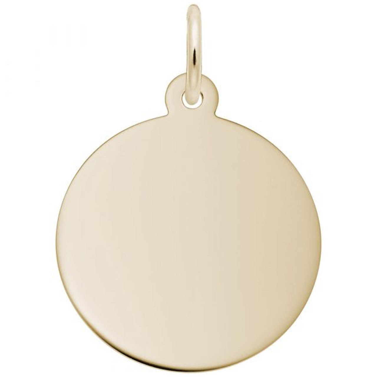 Medium Round Disc Charm - 50 Series - Gold Plate, 10k Gold, 14k Gold - Optional Engraving