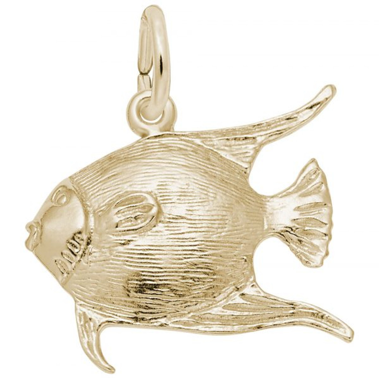 Angelfish Charm - Gold Plate, 10k Gold, 14k Gold