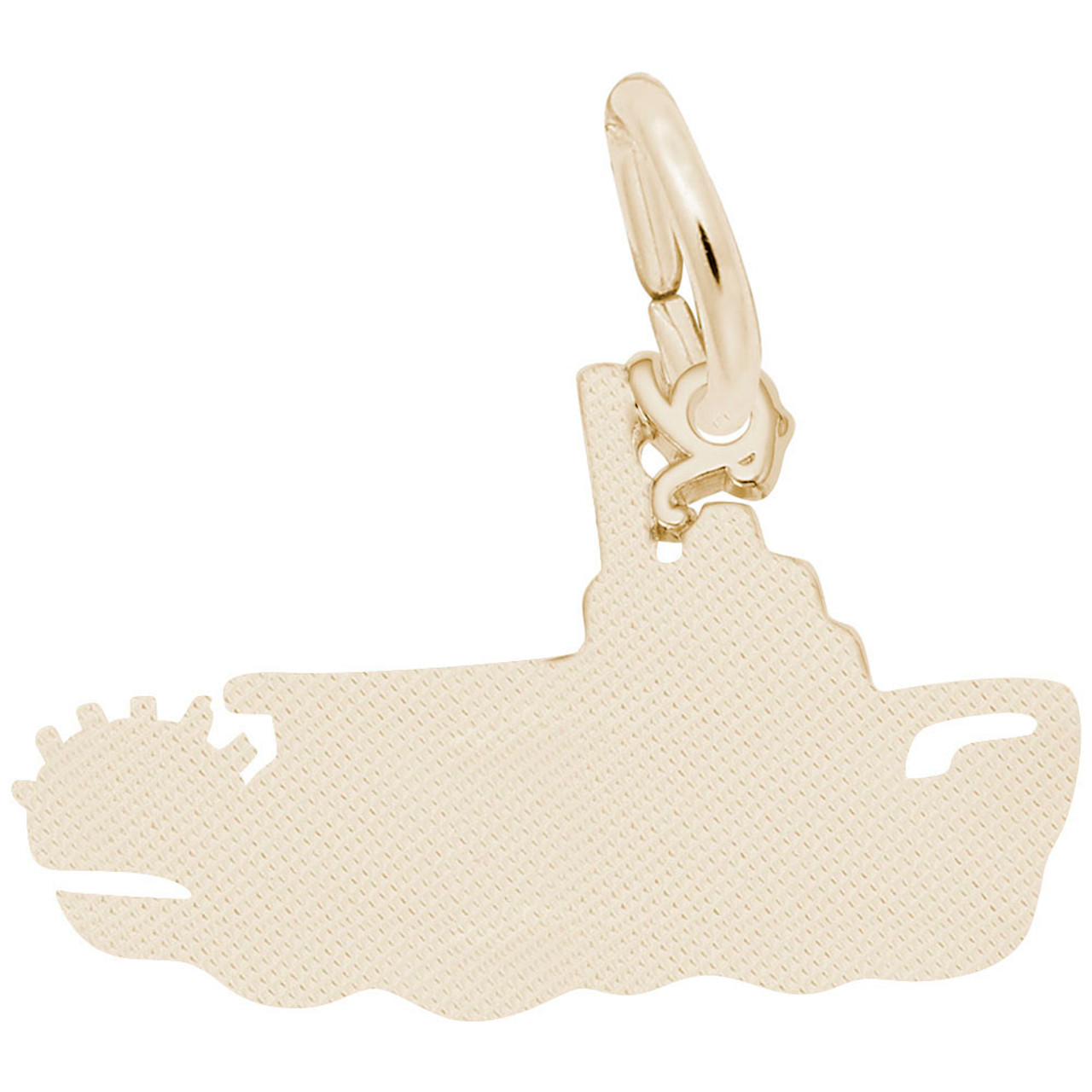 Riverboat  Charm - Engraveable Backside - Gold Plate, 10k Gold, 14k Gold - Optional Engraving