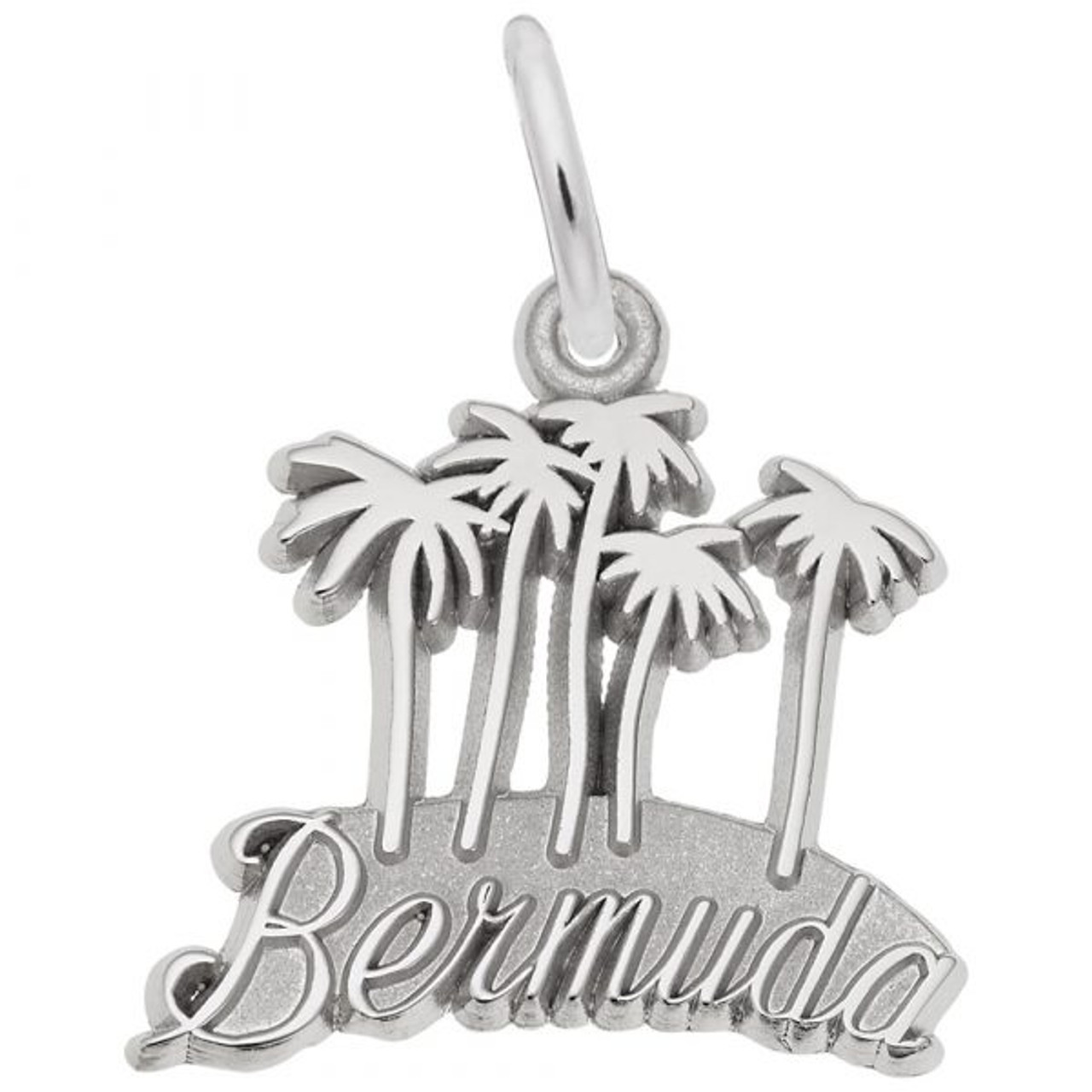 "Bermuda" Palms Charm -Sterling Silver and 14k White Gold