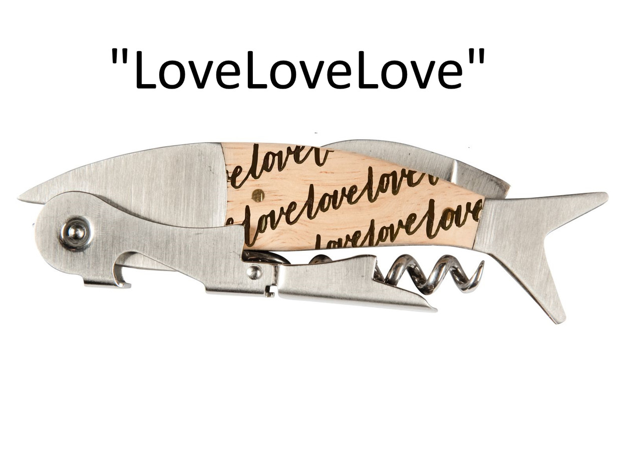 Coastal Double Pull Corkscrew Wine Opener – Choose Your Design – Optional Custom Engraving - "LoveLoveLove"