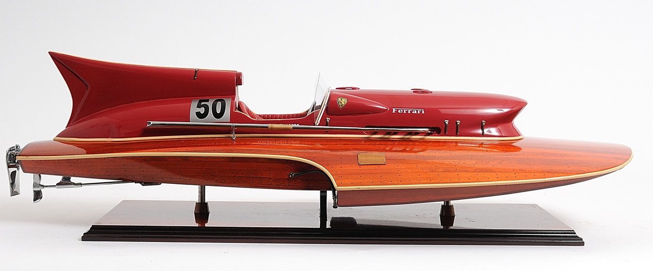 Painted Ferrari Hydroplane Model - 32"