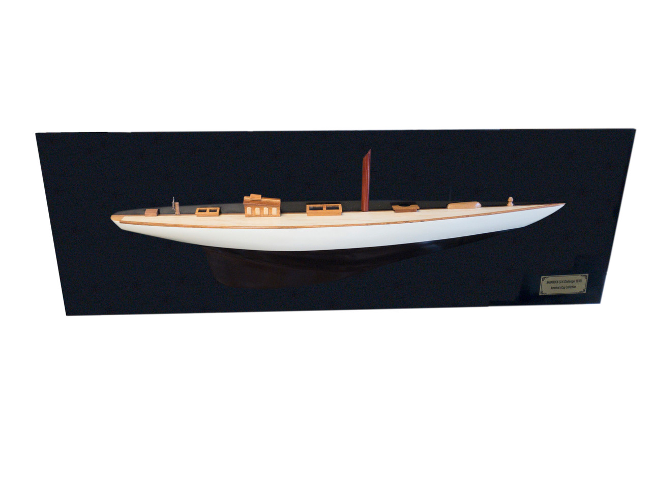 Painted Shamrock Half-Hull Model Boat - 35.5"