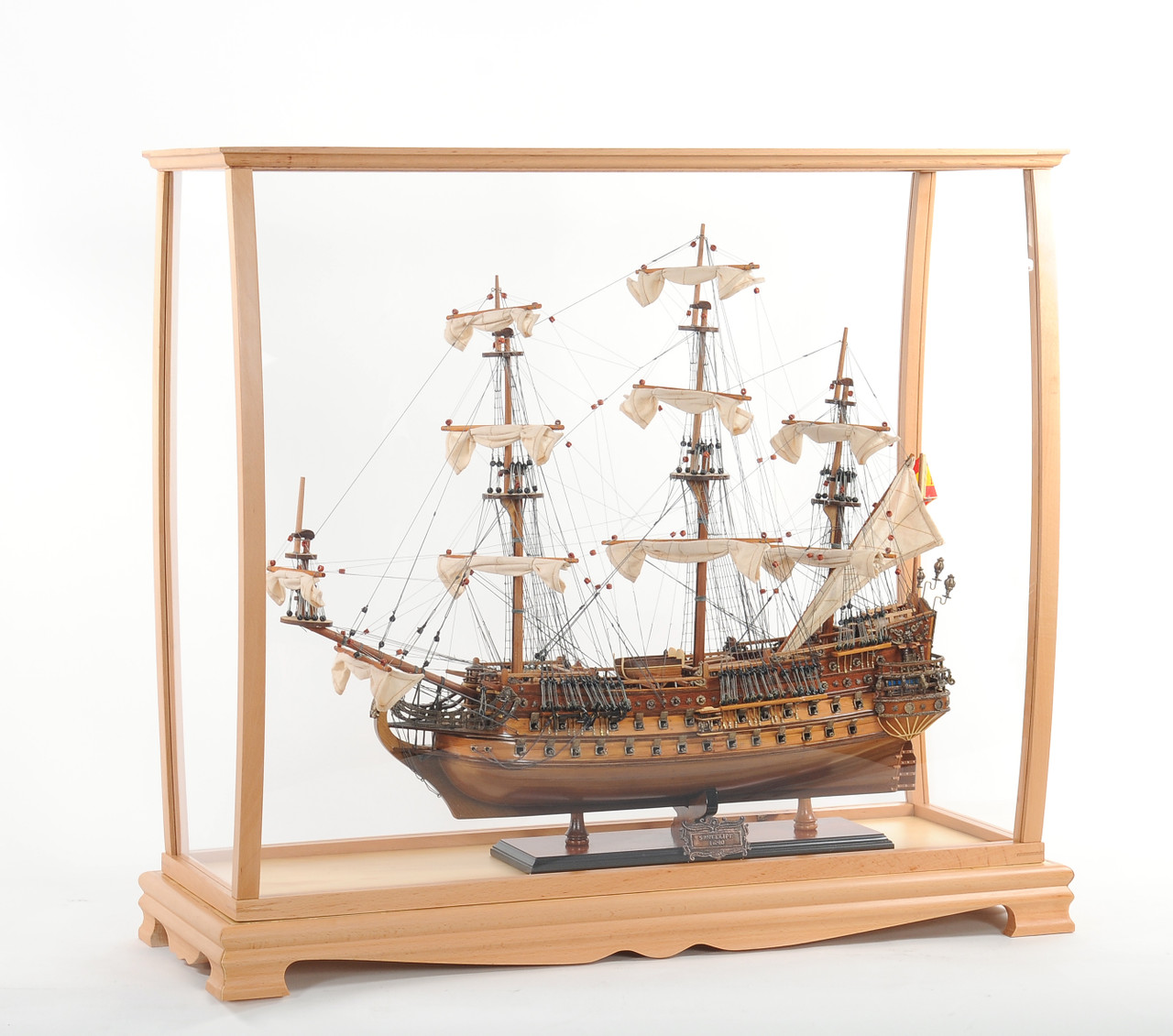 Tabletop Display Case - Fits Small to Midsize Tall Ship - Clear Finish