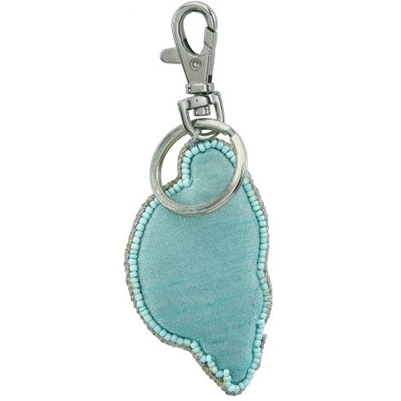 Blue Triton Key Ring - Mother of Pearl & Beads - 3" - Back