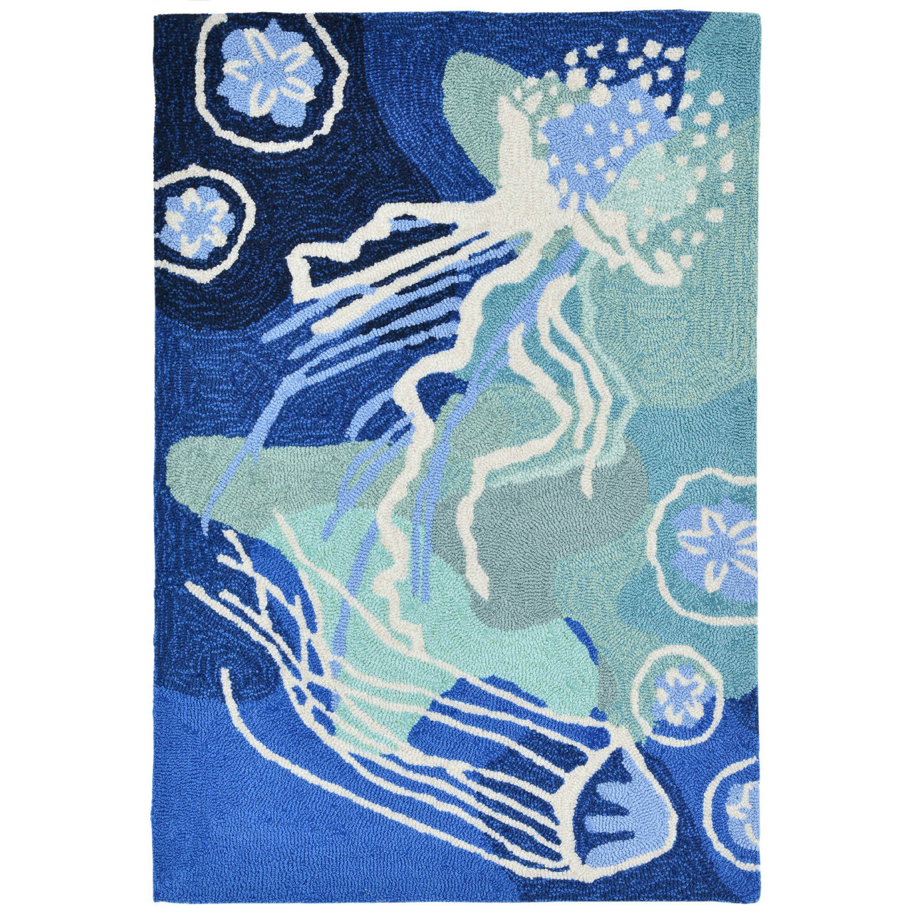 Capri Jelly Fish Indoor/Outdoor Rug - Ocean - 6 Sizes