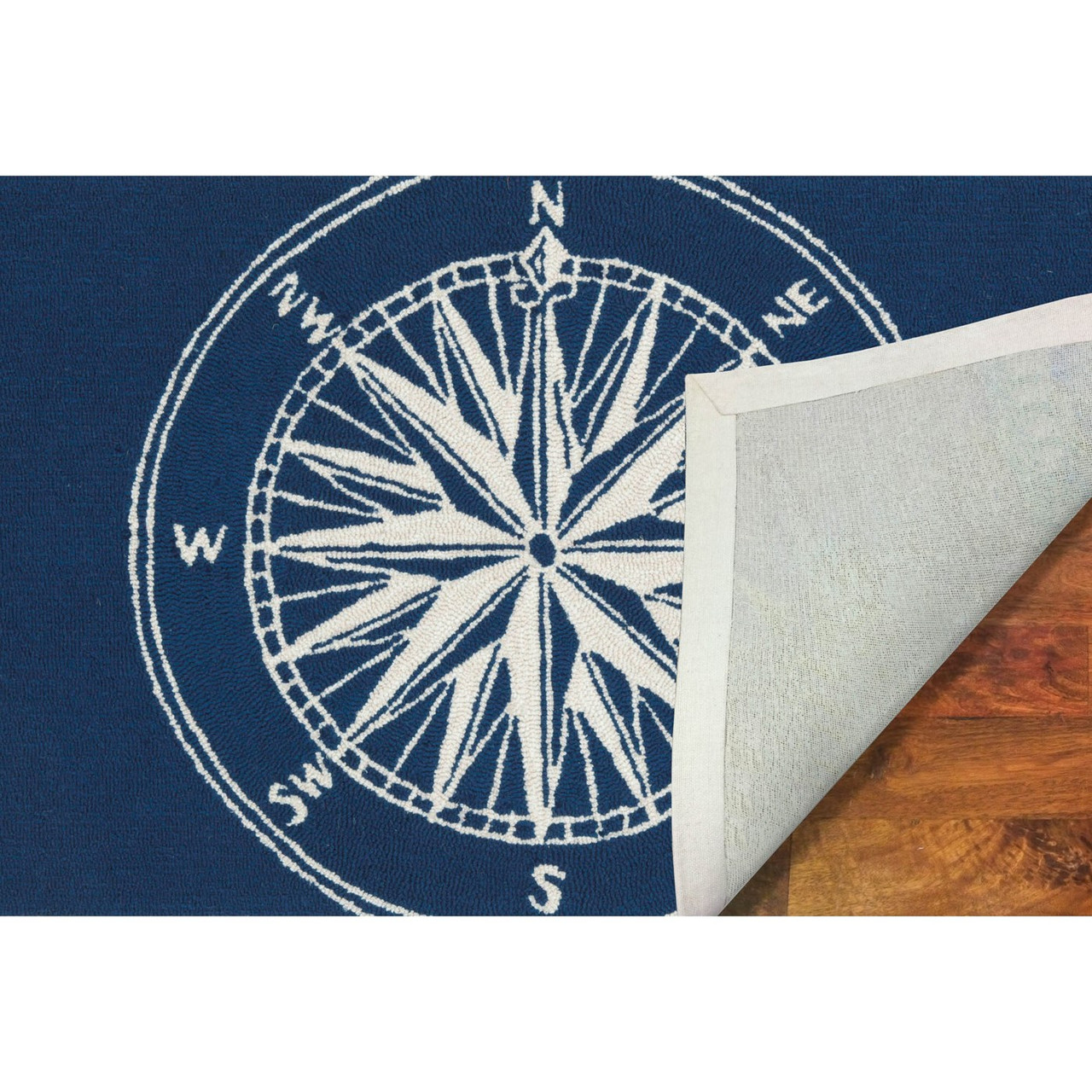  Frontporch Compass Indoor/Outdoor Rug - Navy - 8 Sizes