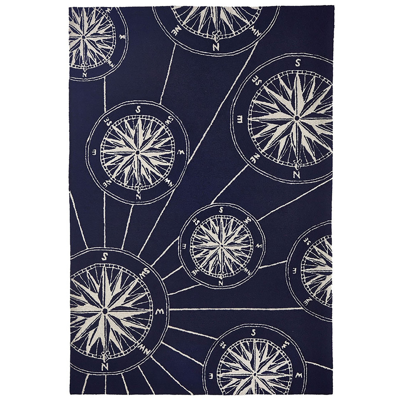 Frontporch Compass Indoor/Outdoor Rug - Navy - 8 Sizes