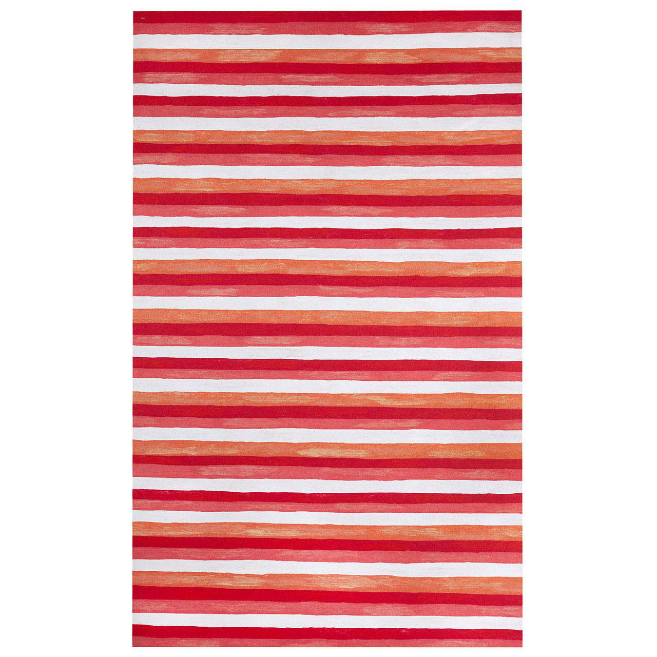 Visions II Painted Stripes Indoor/Outdoor Rug - Warm - 5 Sizes