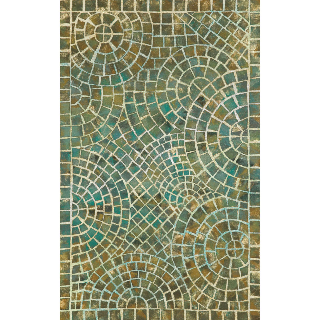 Visions V Arch Tile Indoor/Outdoor Rug - Lapis - 6 Sizes