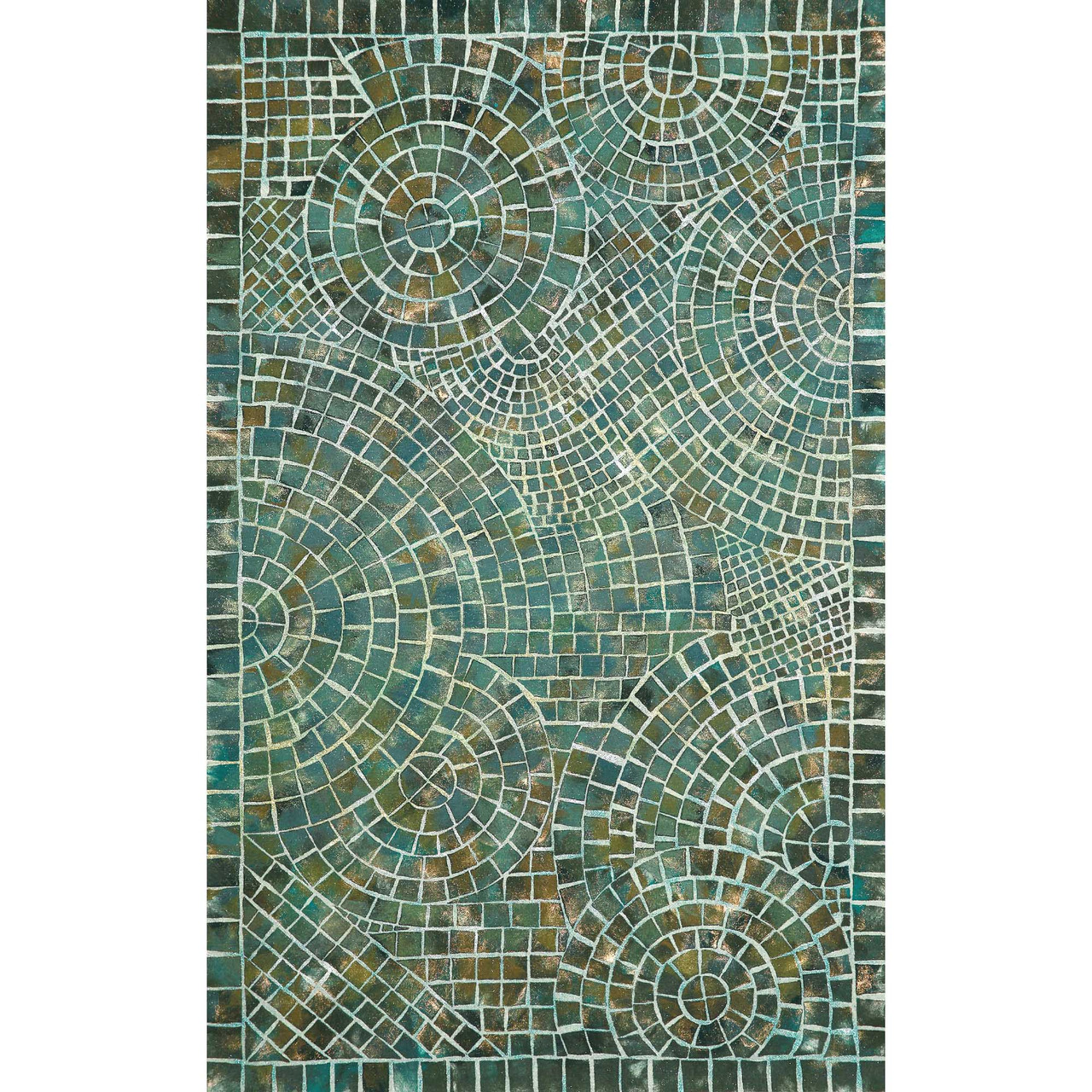 Visions V Arch Tile Indoor/Outdoor Rug - Lapis - 6 Sizes