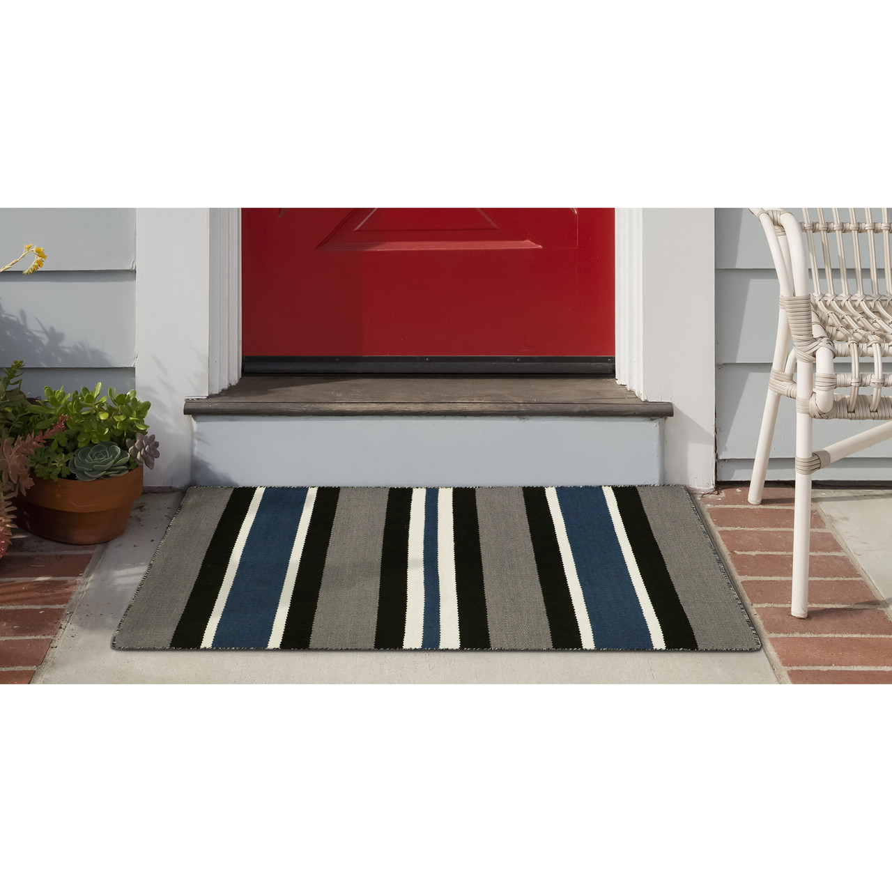 Sorrento Cabana Stripes Indoor/Outdoor Rug - Navy - 7 Sizes