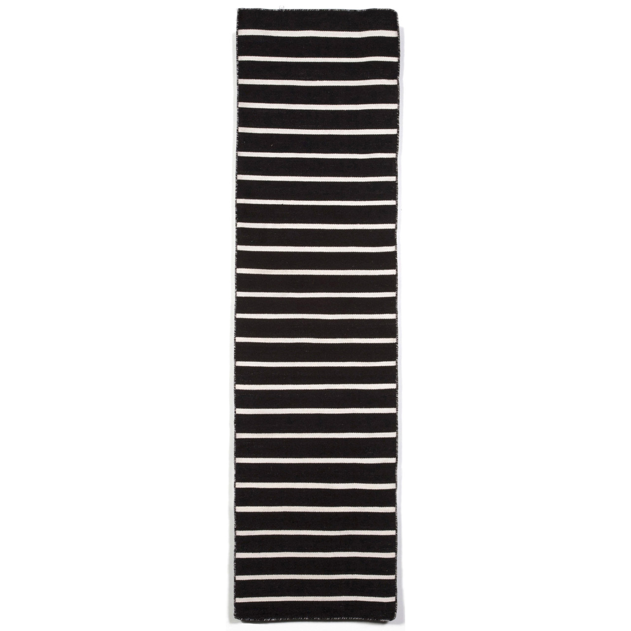 Sorrento Pinstripe Indoor/Outdoor Rug - Black - 7 Sizes 