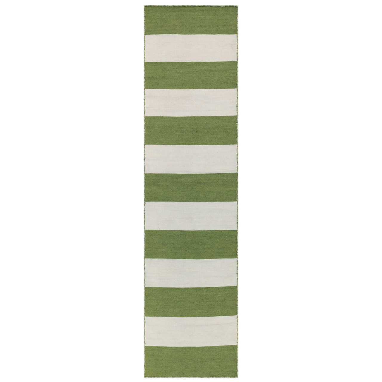 Sorrento Rugby Stripe Indoor/Outdoor Rug - Green - 7 Sizes 