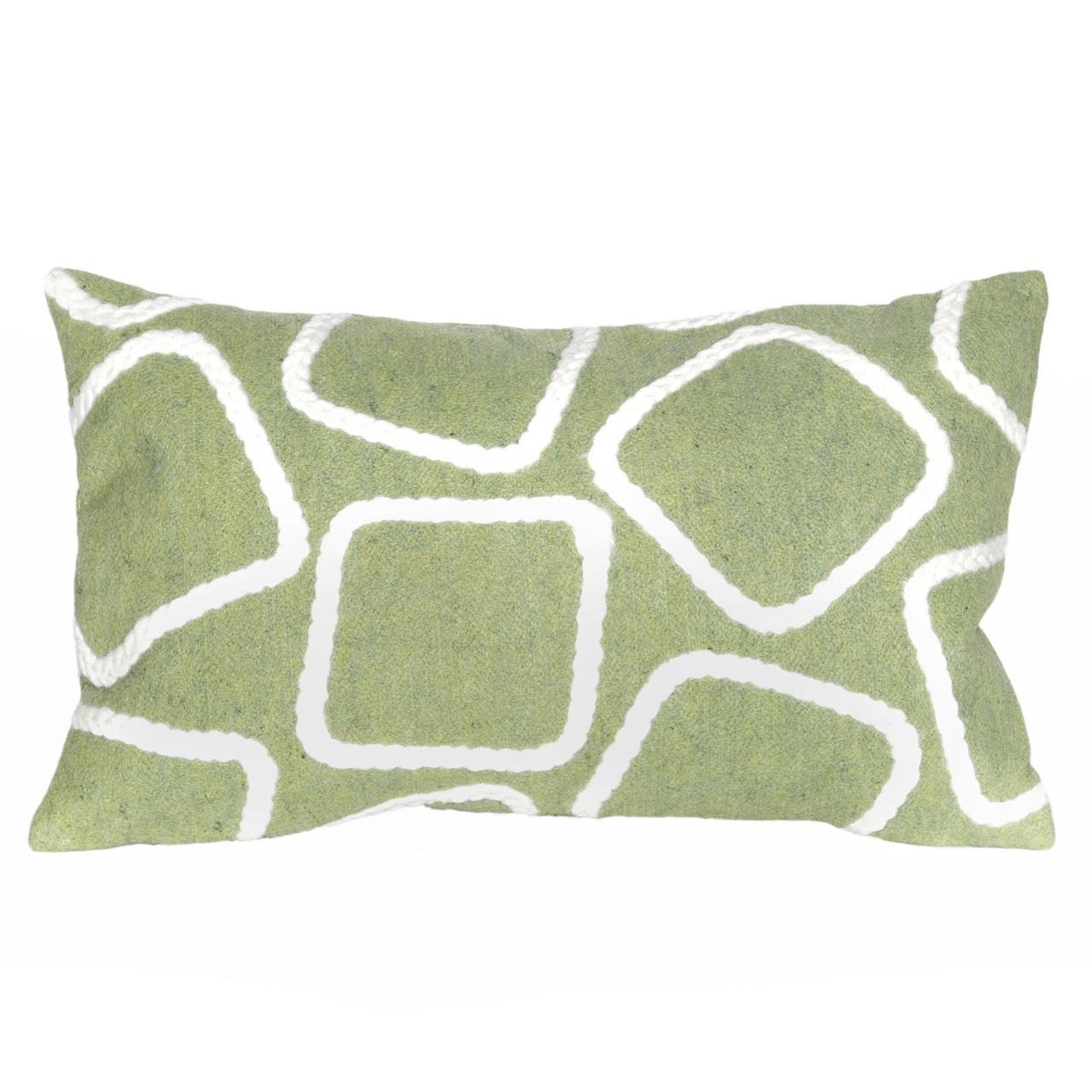 Visions  Lime Squares Indoor/Outdoor Throw Pillows - 2 Sizes Avail